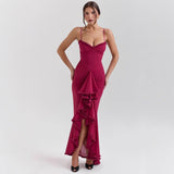 Women's dress - new summer collection: elegant yellow spaghetti strap lace maxi dress - hot girl style - wholesale foreign trade source - dress