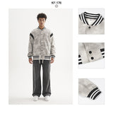 Etai men's apparel high-quality heavyweight distressed baseball jacket - men's casual open front button-up cardigan for autumn and winter