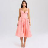 Women's dress - new arrival: solid color embroidered soft mesh, heavily detailed, sexy, slim-fit cami dress - perfect for cross-border e-commerce on amazon and independent websites