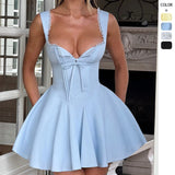 Women's dress: new european and american sexy women's clothing, lace patchwork hot girl camisole dress, slim-fit backless mini dress