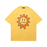 Drew house t-shirt - spring/summer - d@ew smiley sun cartoon graphic crew neck pullover short sleeve