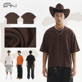 Etai men's clothing trendy boxy fit 100% cotton short-sleeve t-shirt - high-quality drop shoulder, relaxed fit crew neck tee for men
