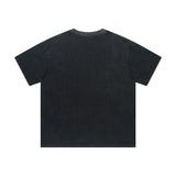 saint m t shirts  s.m. washed & distressed solid color heavyweight short-sleeve tee with a small neckline