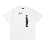 saint m t shirts  s.m character & letter graphic crew neck pullover short sleeve t-shirt - wholesale