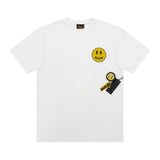 Drew house t shirt spring and summer d@ew small smiley face pattern round neck pullover short sleeves