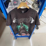 saint m t shirts  s.m skull bat graphic crew neck pullover short sleeve t-shirt - wholesale