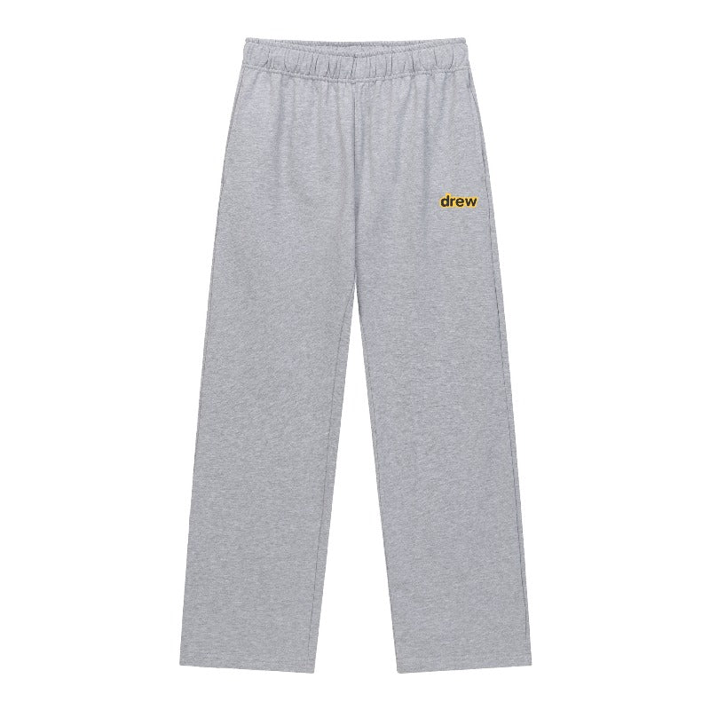 Drew house pants - spring/autumn d@ew tape letter solid color casual trousers