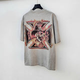 saint m t shirts  s.m. flame skull graphic crewneck pullover t-shirt - wholesale