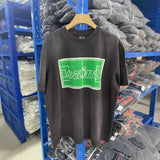 saint m t shirts  s.m vintage letter graphic crew neck pullover short sleeve top - wholesale
