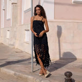 Women's dress - cross-border summer french hollow-out camisole dress, fashionable lace, high-end elegant women's dress