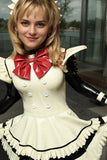 Women white Latex Maid Dress Annie May cosplay
