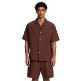 Etai men's clothing relaxed fit textured short sleeve shorts casual set - summer trendy brand premium solid color men's outfit