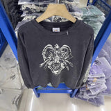 Saint m hoodie - autumn/winter collection. s.m. chest print, distressed vintage style, crew neck, long sleeve, wholesale