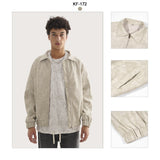 Etai men's clothing casual leather jacket - trendy brand, high-quality water ripple texture men's outerwear