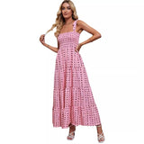 Women's dress - self-produced photos - amazon & wish cross-border - spring sexy backless printed vacation style cami dress