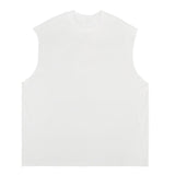 Etai men's clothing european and american fashionable brand high street heavy loose edge pure cotton t-shirt loose sleeveless neutralretro vest