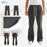Etai men's clothing high-quality loose-fit casual cotton flare sweatpants - american street style raw hem drawstring flare pants