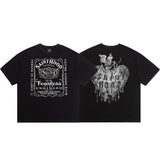 saint m t shirts  s.m skull heart graphic crew neck pullover short sleeve t-shirt - wholesale
