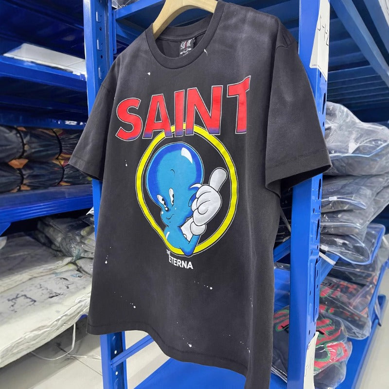 saint m t shirts  s.m blue angel baby graphic crew neck short sleeve tee