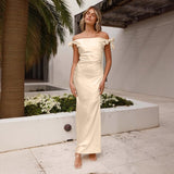 Women's summer dress - european & american style off-the-shoulder one-shoulder tie-up elegant sexy bodycon mini dress