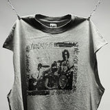 saint m t shirts  s.m collaboration band graphic crew neck short sleeve t-shirt - wholesale