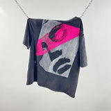 saint m t shirts  s.m. face letter graphic crew neck pullover short sleeve t-shirt - wholesale