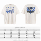saint m t shirts  s.m houndstooth letter graphic crew neck short sleeve top - wholesale