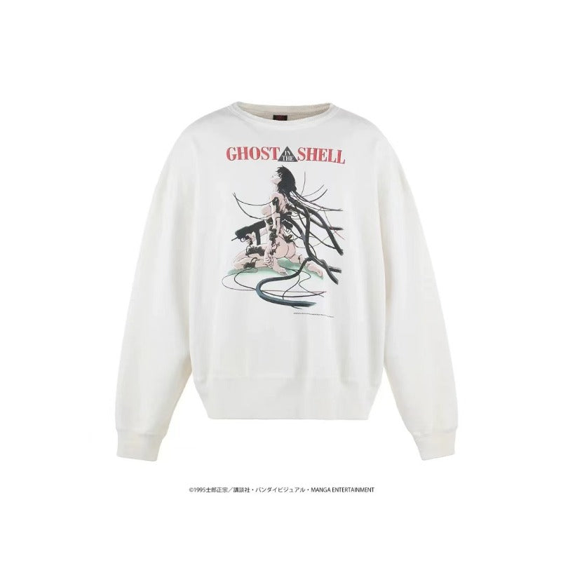Saint m hoodie spring & fall s.m ghost in the shell pattern round neck pullover sweatshirt