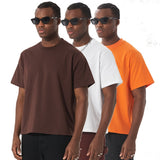 Etai short and wide pure cotton trendy men's t-shirt with printed logo american boxy fit short-sleeved men's t-shirt