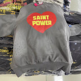 Saint m hoodie - spring/autumn s.m heart & letter graphic crewneck pullover sweatshirt - wholesale single piece