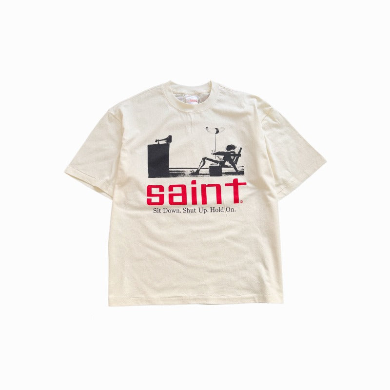 saint m t shirts  s.m. sketch figure print crew neck pullover short sleeve top - wholesale