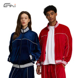 Etai men's spring/autumn velvet zip-up sports jacket - high-quality casual streetwear stand collar men's jacket