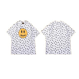 Drew house t shirt spring and summer d@ew spotted smiley face pattern round neck pullover short sleeves