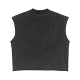 Personalizedretro washed short tank top% cotton plaidcasual tank top square version sleeveless men t-shirt