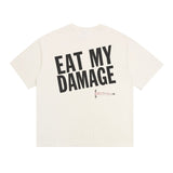 saint m t shirts  s.m letter print crew neck pullover short sleeve top - wholesale