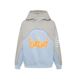 Saint m hoodie - autumn/winter s.m letter print patchwork pullover fleece sweatshirt - wholesale single piece