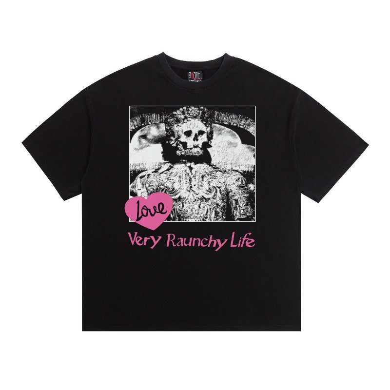 saint m t shirts  s.m vintage love graphic crew neck pullover short sleeve top - wholesale