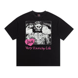 saint m t shirts  s.m vintage love graphic crew neck pullover short sleeve top - wholesale