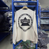 Saint m hoodie autumn and winter s.m exhibition limited washed and distressed round neck pulloverlong sleeves one piece wholesale