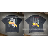 saint m t shirts  s.m cartoon series graphic crewneck pullover short sleeve t-shirt - wholesale