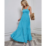 Women's dress: spring/summer new european and american style, foreign trade women's camisole dress, cinched waist, striped, vacation dress, feminine