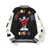 Saint m t jackets - spring/autumn s.m character & letter graphic baseball jacket