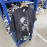 saint m t shirts  s.m horror print graphic crew neck pullover short sleeve top - wholesale