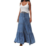 Women dress cross-border fashionsummerins street hot girl low waist distressed holiday style cake easiest for match denim skirt women's clothing