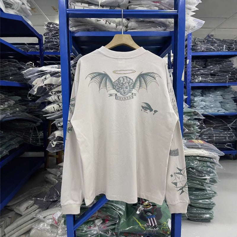 Saint m hoodie fall and winter s.m spider magic array pattern round neck pulloverlong sleeves