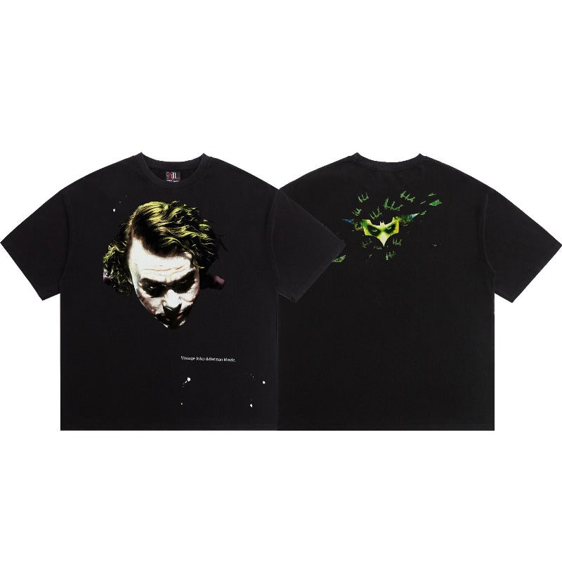 saint m t shirts  s.m clown batman graphic crew neck short sleeve tee