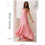Women's dress - european & american amazon spring/summer sexy one-shoulder slim-fit tie-up backless mermaid tail elegant dress
