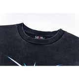 saint m t shirts  s.m sunrise letter graphic crew neck short sleeve tee