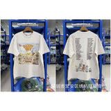 saint m t shirts  s.m cartoon print crew neck pullover short sleeve top - wholesale
