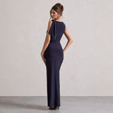 Women's dress: amazon bestseller - new summer collection, stylish and elegant one-shoulder flowy solid color dress, wholesale for export